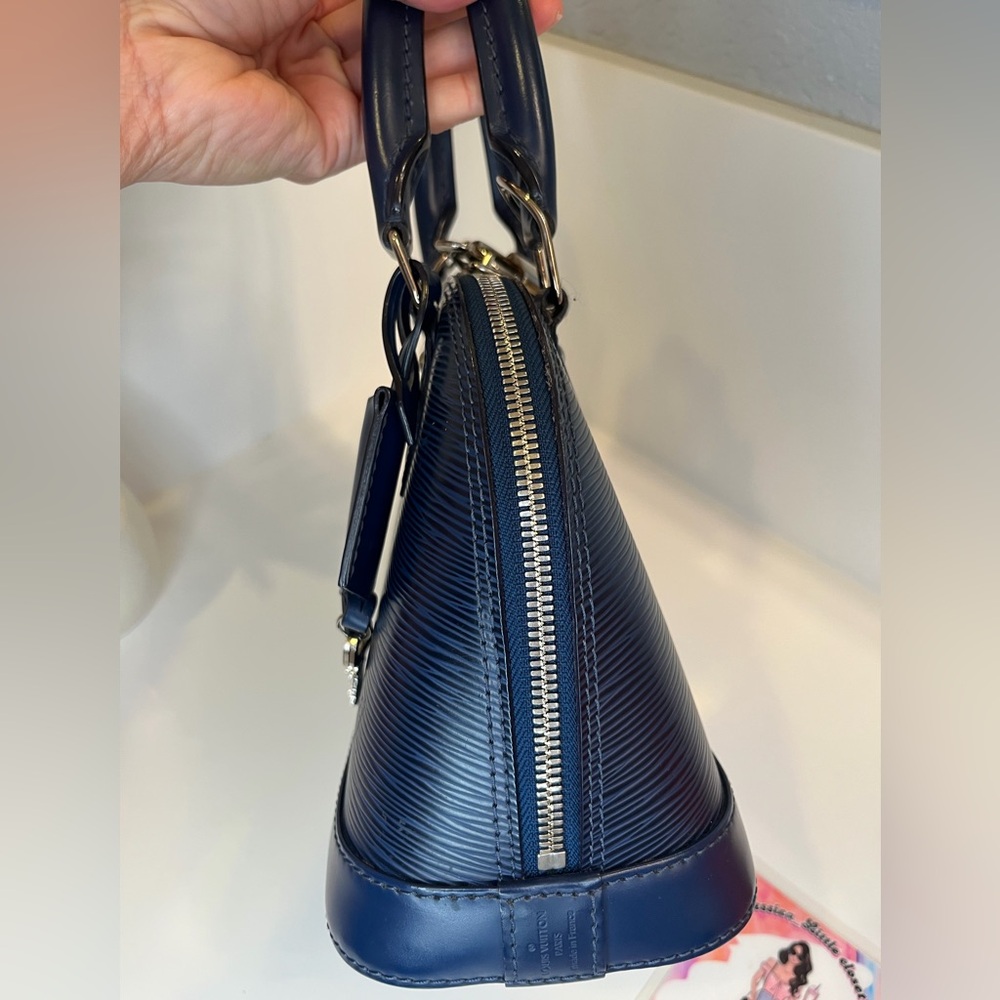🎀LOUIS VUITTON Indigo Epi Leather Alma BB Bag - Picture 15 of 15